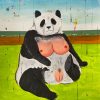 My Kinda Panda , 17x9 inches, Acrylic on paper, 2022